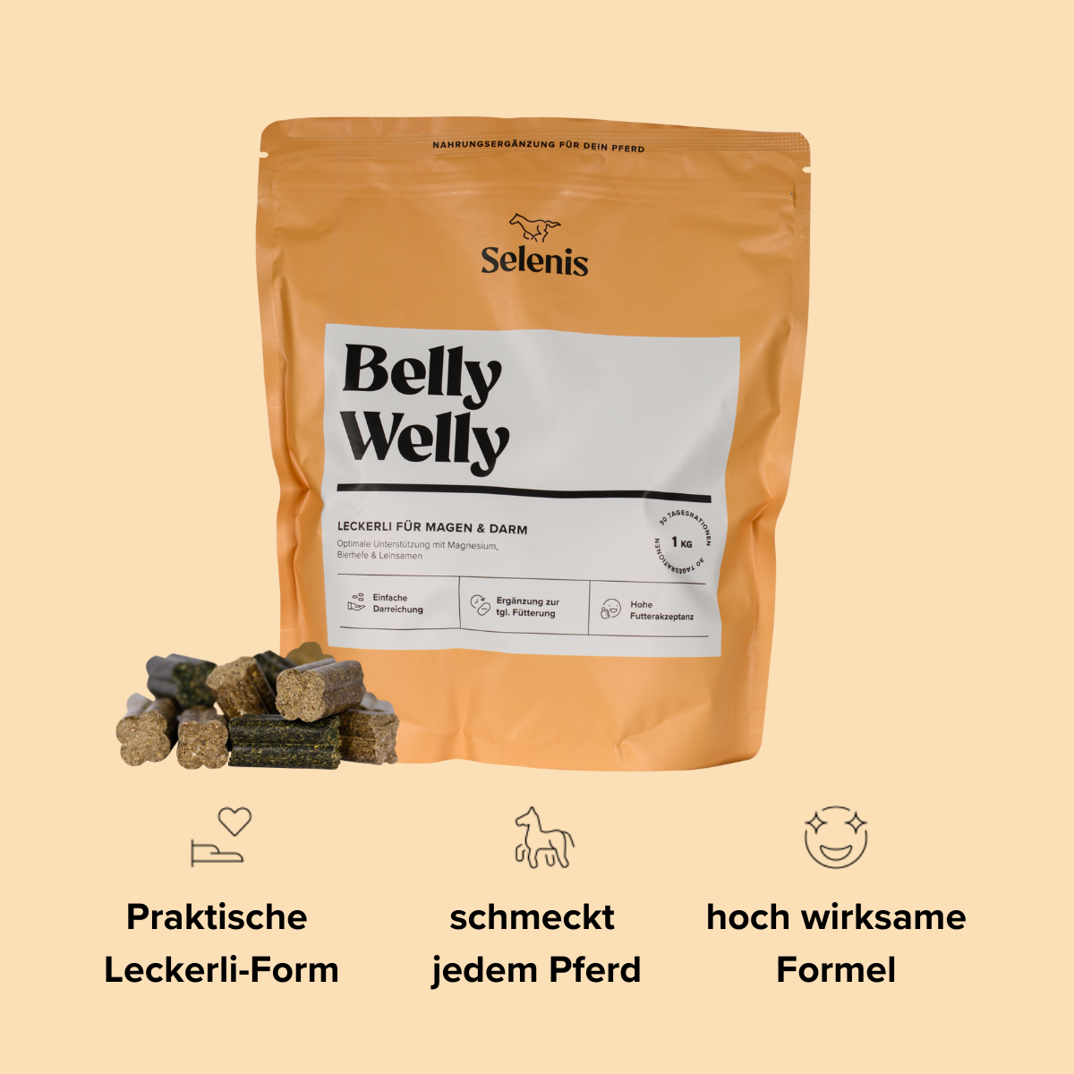 Selenis-zusatzfutter-Pferde-Belly-Welly-1kg-vorteile