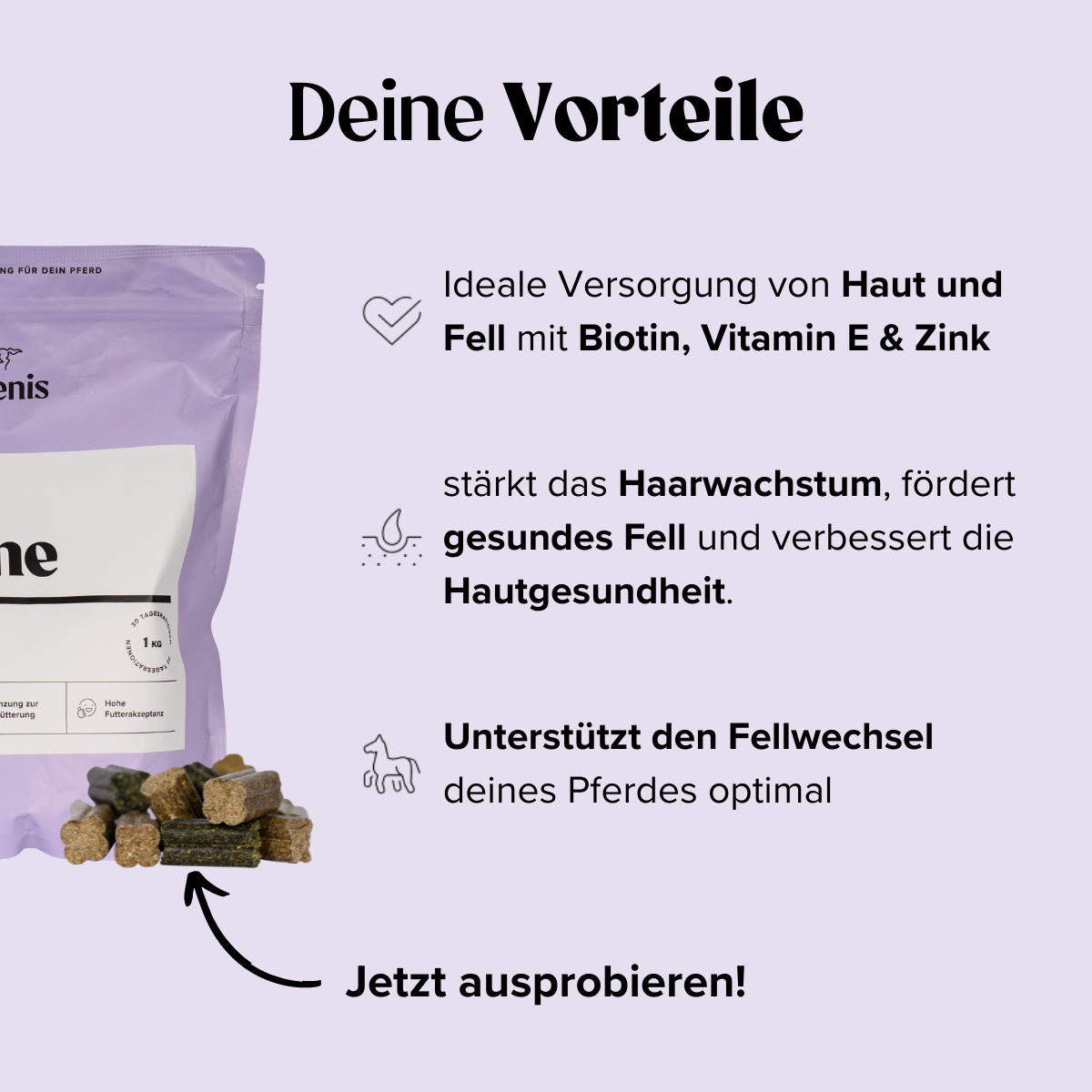 Selenis-Zusatzfutter-Pferde-Time-to-Shine-1kg-Vorteile