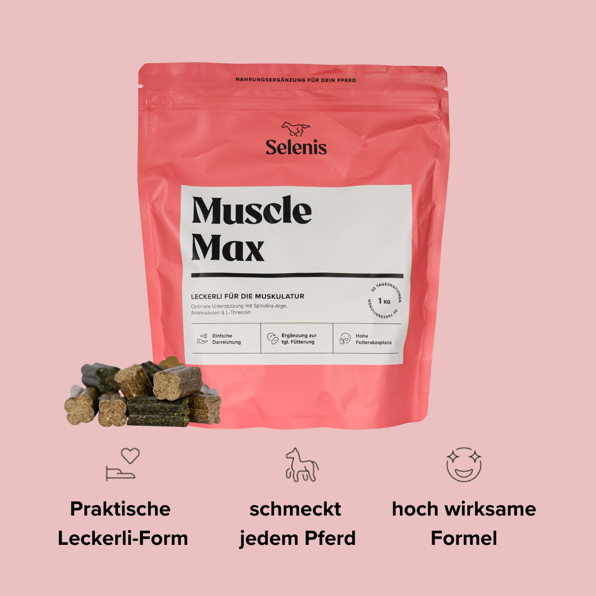 Selenis-Zusatzfutter-Pferde-Muscle-Max-1kg-Vorteile
